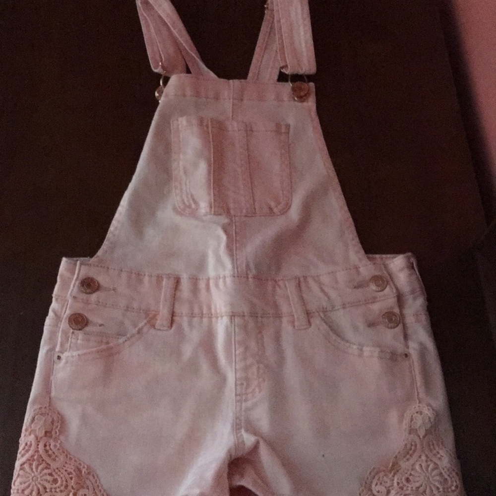 coral overalls